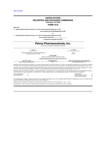 Thumbnail Petros Pharmaceuticals 10-Q Quarterly Report FY2021 