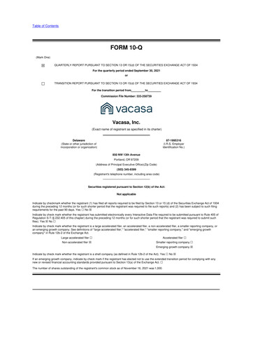 Thumbnail Vacasa 10-Q Quarterly Report FY2021 