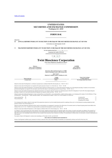 Thumbnail Twist Bioscience
 10-K Annual Report 2021