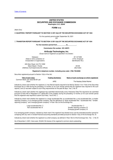 Thumbnail AirSculpt Technologies 10-Q Quarterly Report FY2021 