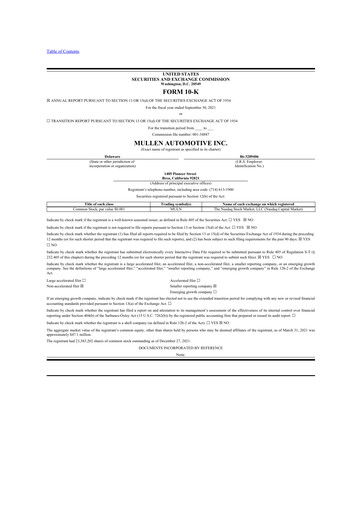 Thumbnail Mullen Automotive 10-K Annual Report 2021