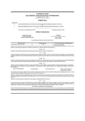 Thumbnail Abbott Laboratories 10-K Annual Report 2021