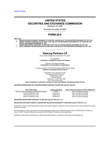Thumbnail GasLog Partners LP 20-F Annual Report 2021