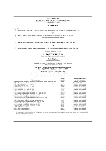 Thumbnail NatWest Group 20-F Annual Report 2021