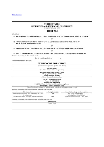 Thumbnail Weibo 20-F Annual Report 2021