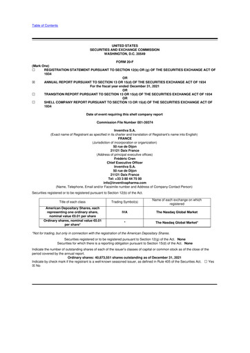 Thumbnail Inventiva Pharma 20-F Annual Report 2021