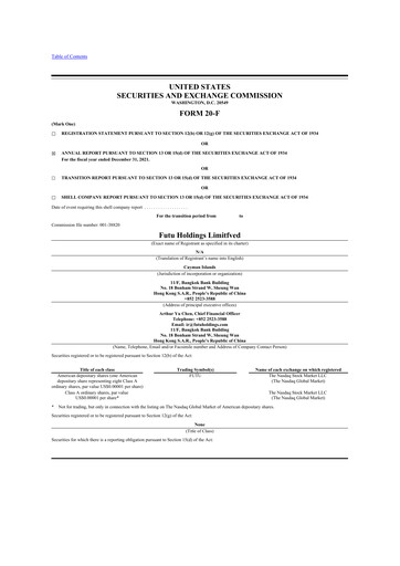 Thumbnail Futu Holdings 20-F Annual Report 2021