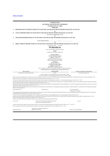 Thumbnail Nyxoah 20-F Annual Report 2021