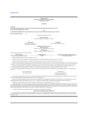 Thumbnail Ideal Power 10-K Annual Report 2021