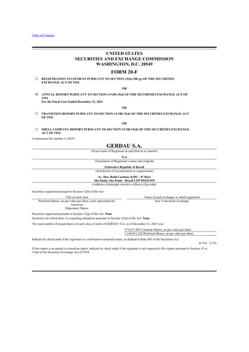 Thumbnail Gerdau 20-F Annual Report 2021