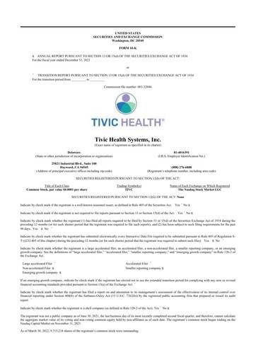 Thumbnail Tivic Health Systems 10-K Annual Report 