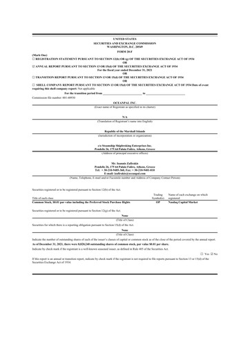 Thumbnail OceanPal 20-F Annual Report 2021