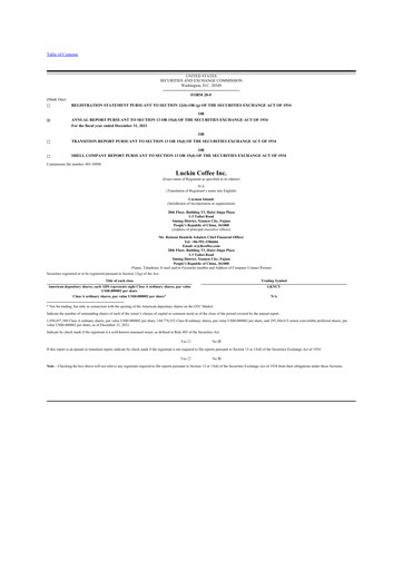 Thumbnail Luckin Coffee 20-F Annual Report 2021