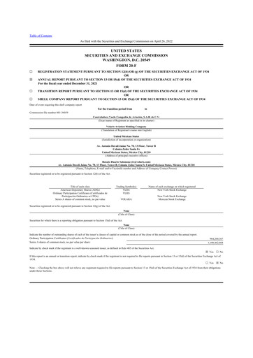 Thumbnail Volaris
 20-F Annual Report 2021