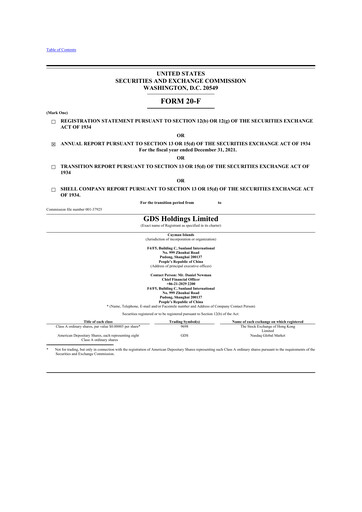 Vorschaubild GDS Holdings 20-F Jahresbericht 2021