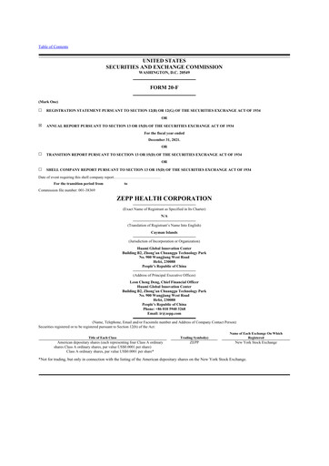 Thumbnail Zepp Health 20-F Annual Report 2021