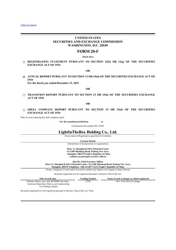 Thumbnail LightInTheBox Holding 20-F Annual Report 2021