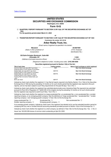 Vorschaubild Arbor Realty Trust
 10-Q Quartalsbericht 2022 
