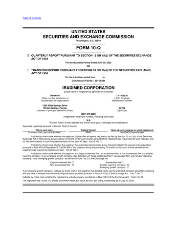 Thumbnail IRadimed 10-Q Quarterly Report FY2022 
