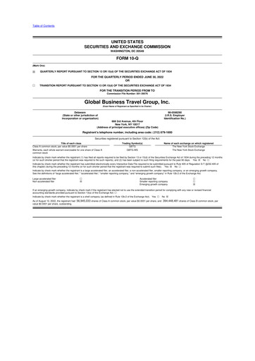 Thumbnail Global Business Travel Group 10-Q Quarterly Report FY2022 