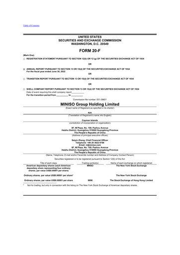 Thumbnail MINISO Group 20-F Annual Report 2022