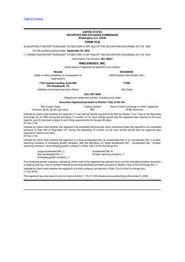 Vorschaubild Ring Energy
 10-Q Quartalsbericht 2022 