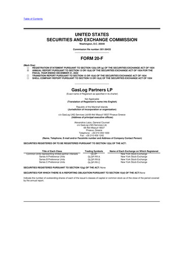 Thumbnail GasLog Partners LP 20-F Annual Report 2022