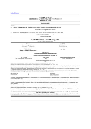 Thumbnail Global Business Travel Group 10-K Annual Report 2022