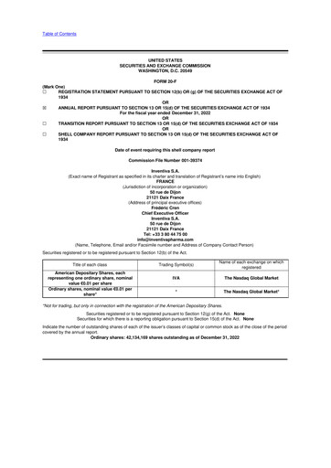 Thumbnail Inventiva Pharma 20-F Annual Report 2022