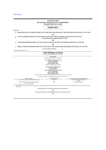 Vorschaubild GDS Holdings 20-F Jahresbericht 2022