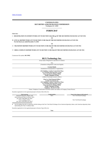 Thumbnail RLX Technology 20-F Annual Report 2022