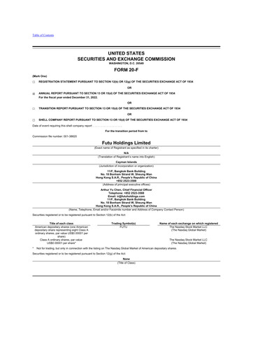 Thumbnail Futu Holdings 20-F Annual Report 2022