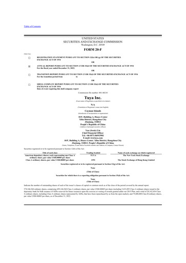 Thumbnail Tuya Inc. 20-F Annual Report 2022