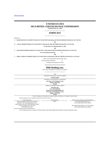 Thumbnail PDD Holdings (Pinduoduo) 20-F Annual Report 2022