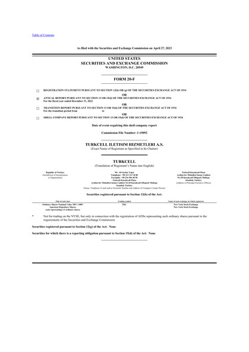 Thumbnail Turkcell 20-F Annual Report 2022