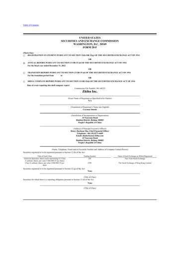 Thumbnail Zhihu 20-F Annual Report 2022