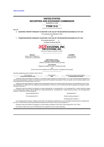 Thumbnail OSI Systems
 10-Q Quarterly Report FY2023 