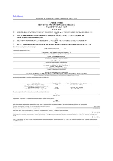 Thumbnail Volaris
 20-F Annual Report 2022