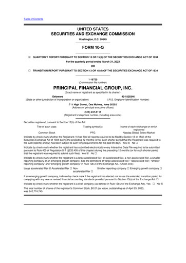 Thumbnail Principal Financial Group 10-Q Quarterly Report FY2023 