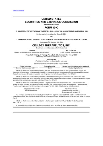 Thumbnail Celldex Therapeutics 10-Q Quarterly Report FY2023 