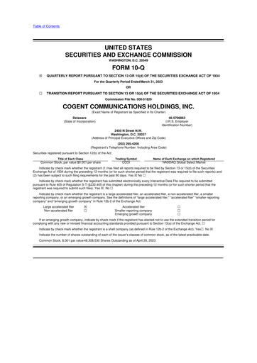 Thumbnail Cogent Communications
 10-Q Quarterly Report FY2023 