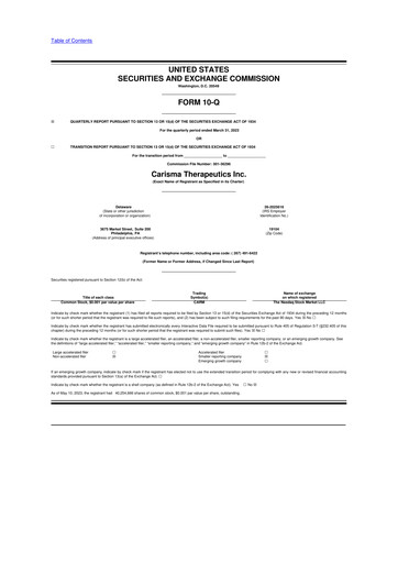 Thumbnail Carisma Therapeutics 10-Q Quarterly Report FY2023 