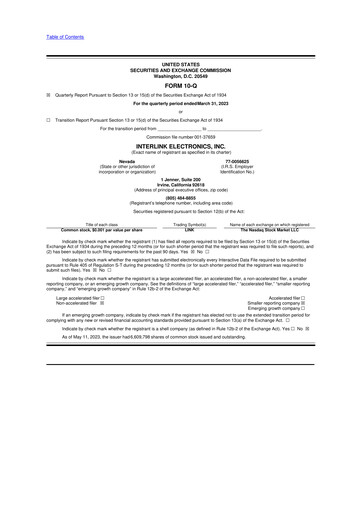 Thumbnail Interlink Electronics 10-Q Quarterly Report FY2023 