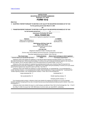 Thumbnail Ideal Power 10-Q Quarterly Report FY 