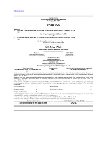 Thumbnail Snail Inc 10-Q Quarterly Report FY2023 