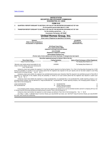 Thumbnail United Homes Group 10-Q Quarterly Report FY2023 