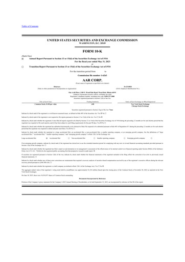 Thumbnail AAR 10-K Annual Report 2023