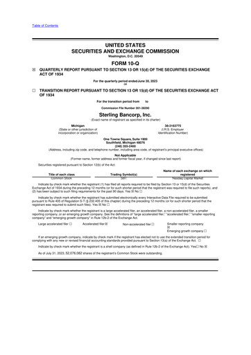 Thumbnail Sterling Bancorp 10-Q Quarterly Report FY2023 