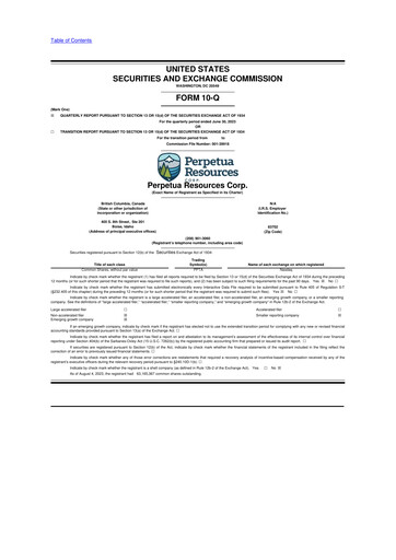 Miniature Perpetua Resources 10-Q Rapport trimestriel 2023 