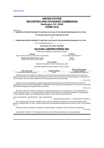 Thumbnail Silicon Labs
 10-Q Quarterly Report FY2023 